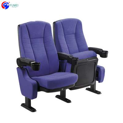 Modern folding seat purple movie cinema chairs with arms