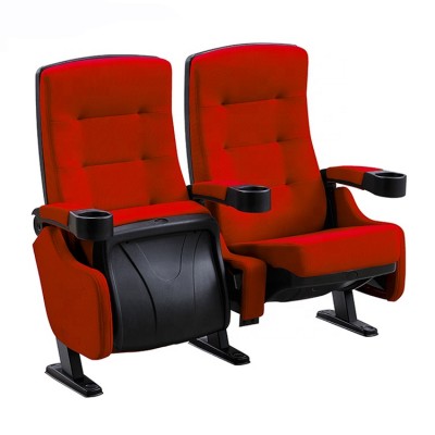 Cheap Price Fabric Seat Dimensions Folding Movie Theater Hall Seating VIP 3D Cinema Chair With Cup Holder